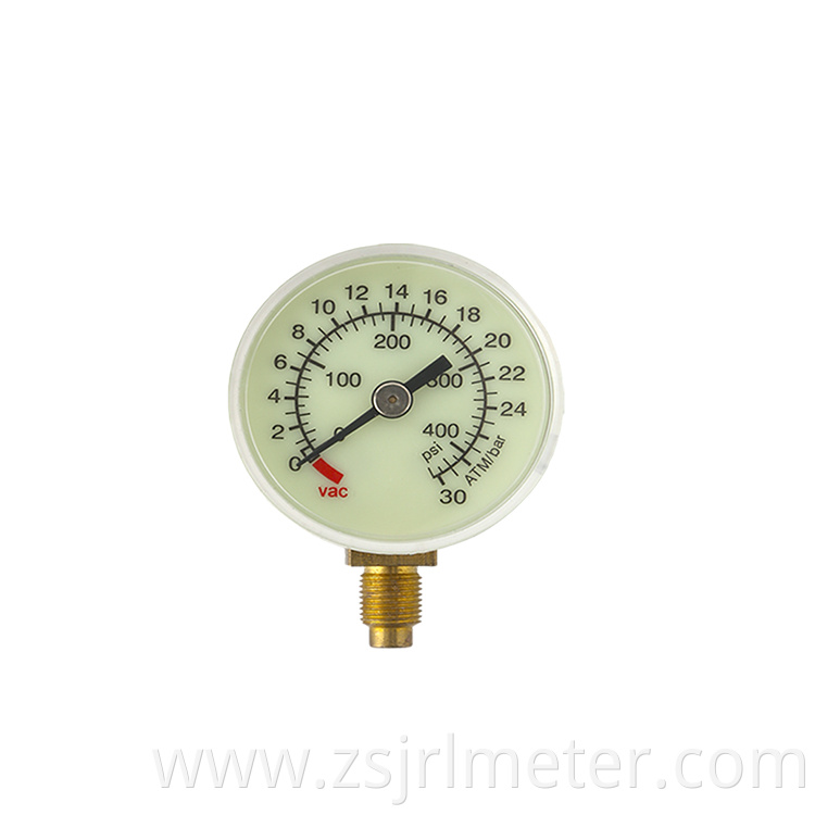 Hot selling inflatable Medical device manometer arterial stent inflatale pump pressure gauge Bottom Mount